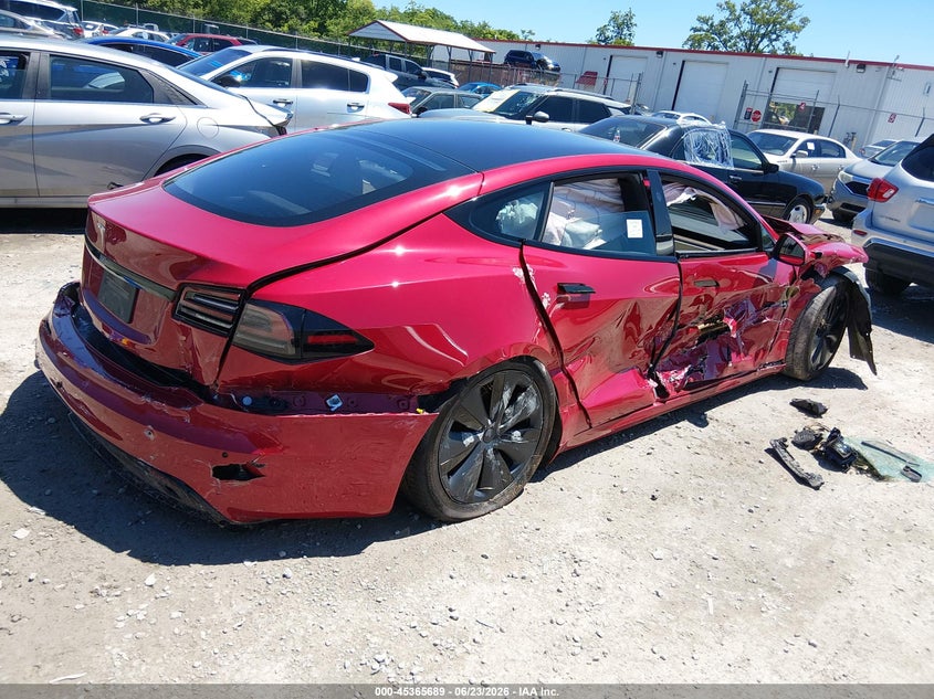 2023 Tesla Model s VIN 5YJSA1E5XPF499448 IAAI salvage auction — RIGHT FRONT, Salvage (Idaho), sold $4,650 on 2026-07-23 (photo 4)