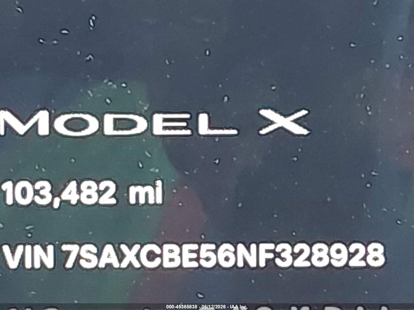 2022 Tesla Model x VIN 7SAXCBE56NF328928 IAAI salvage auction — SIDE, Salvage (California), sold $16,700 on 2026-07-29 (photo 7)