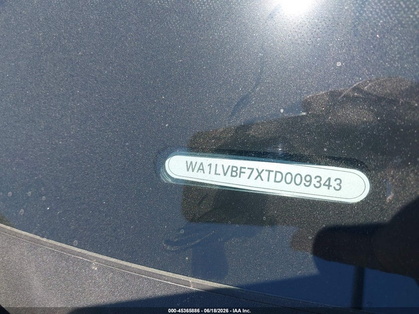 2026 Audi Q7 VIN WA1LVBF7XTD009343 IAAI salvage auction — FRONT END, Salvage Title, sold $22,150 on 2026-07-24 (photo 9)