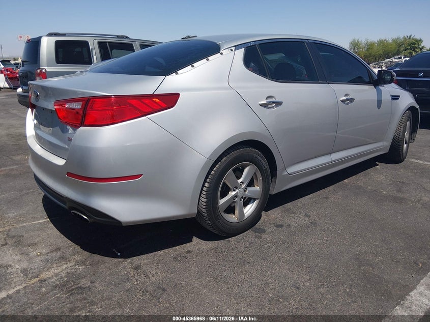 2014 Kia Optima VIN 5XXGM4A79EG288645 IAAI salvage auction — LEFT SIDE, Salvage (Nevada), sold $925 on 2026-07-10 (photo 4)