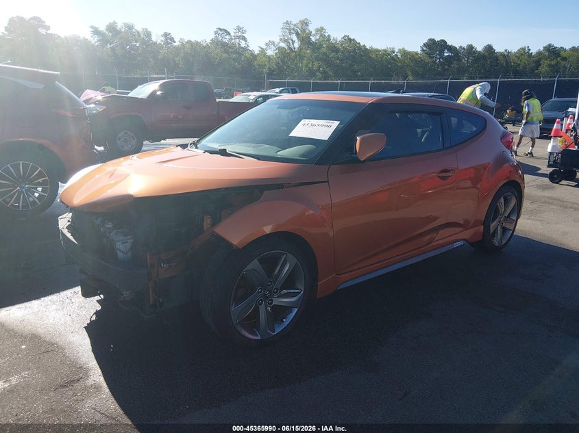 2013 Hyundai Veloster VIN KMHTC6AEXDU172693 IAAI salvage auction — FRONT END, Salvage (South Carolina), sold $275 on 2026-07-15 (photo 2)