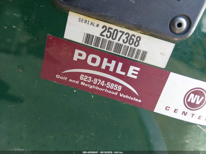 2007 Ez-go Txt VIN 00000000002507368 IAAI salvage auction — SIDE, Salvage (Arizona), sold $25 on 2026-07-07 (photo 9)