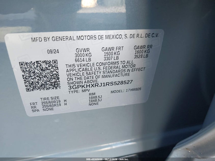 2024 Honda Prologue VIN 3GPKHXRJ1RS528527 IAAI salvage auction — LEFT SIDE, Salvage Title, sold $7,100 on 2026-07-29 (photo 9)