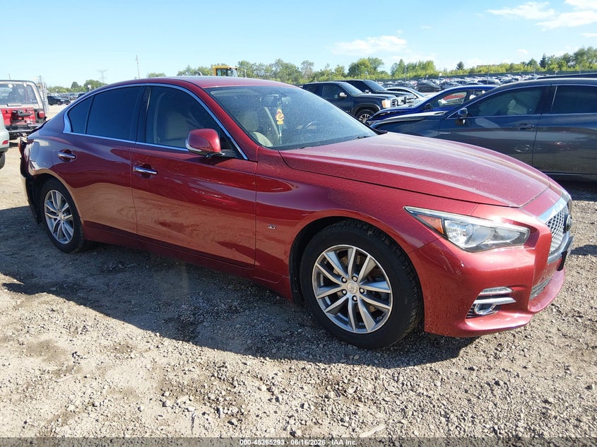 2015 Infiniti Q50 VIN JN1BV7AR1FM405420 IAAI salvage auction — REAR END, Salvage (Illinois), sold $1,500 on 2026-07-22 (photo 1)