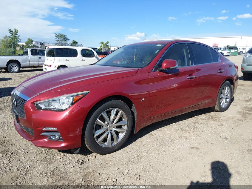 2015 Infiniti Q50 VIN JN1BV7AR1FM405420 IAAI salvage auction — REAR END, Salvage (Illinois), sold $1,500 on 2026-07-22 (photo 2)