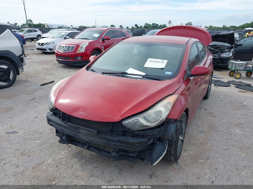 2013 Hyundai Elantra VIN KMHDH4AE7DU633343 IAAI salvage auction — FRONT END, Salvage (Texas), sold $800 on 2026-07-07 (photo 2)