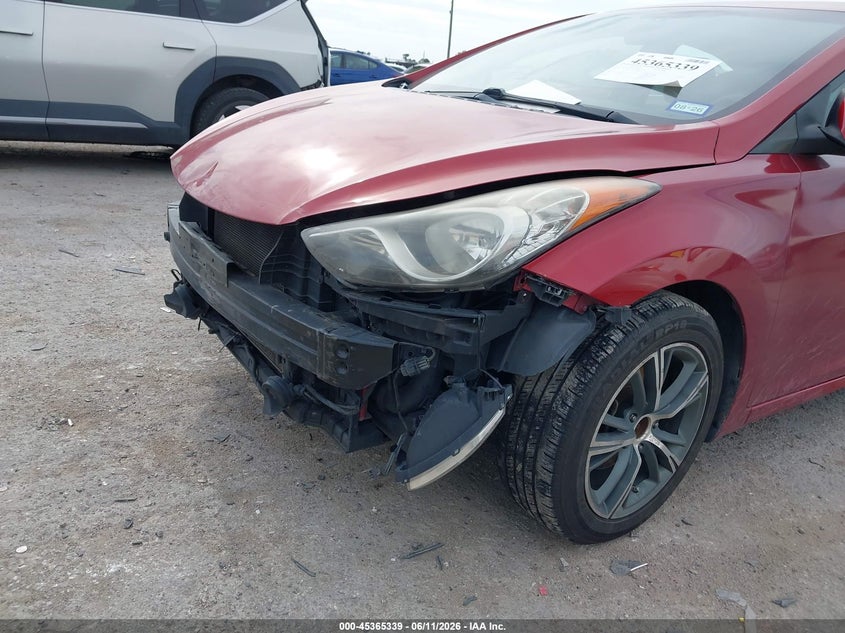 2013 Hyundai Elantra VIN KMHDH4AE7DU633343 IAAI salvage auction — FRONT END, Salvage (Texas), sold $800 on 2026-07-07 (photo 6)