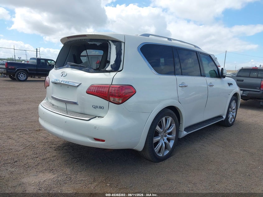 2014 Infiniti Qx80 VIN JN8AZ2NF2E9553002 IAAI salvage auction — REPOSSESSION, Original (Texas), sold $1,900 on 2026-07-07 (photo 4)