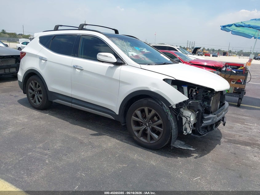 2017 Hyundai Santa fe VIN 5XYZW4LA1HG446410 IAAI salvage auction — FRONT END, Rebuildable (Florida), sold $1,850 on 2026-07-30 (photo 1)