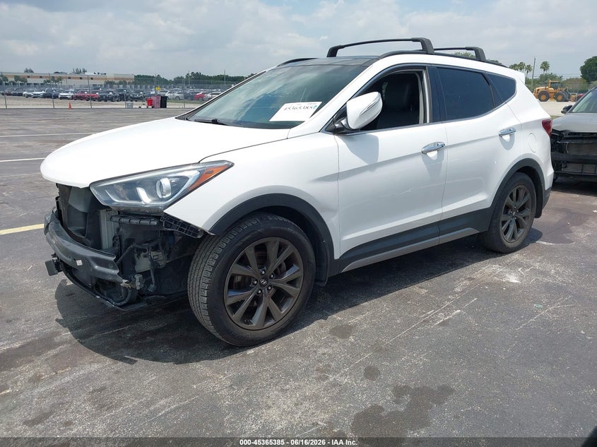 2017 Hyundai Santa fe VIN 5XYZW4LA1HG446410 IAAI salvage auction — FRONT END, Rebuildable (Florida), sold $1,850 on 2026-07-30 (photo 2)