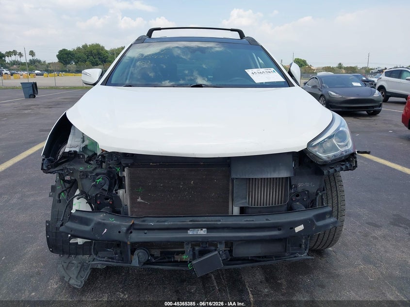 2017 Hyundai Santa fe VIN 5XYZW4LA1HG446410 IAAI salvage auction — FRONT END, Rebuildable (Florida), sold $1,850 on 2026-07-30 (photo 6)
