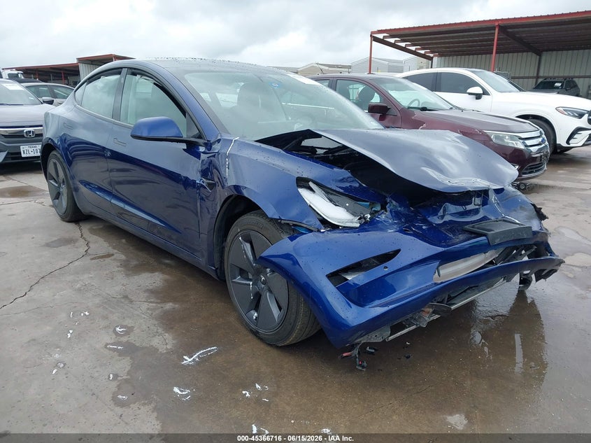 2022 Tesla Model 3 VIN 5YJ3E1EB0NF271518 IAAI salvage auction — FRONT END, Salvage (Texas), sold $5,700 on 2026-07-09 (photo 1)
