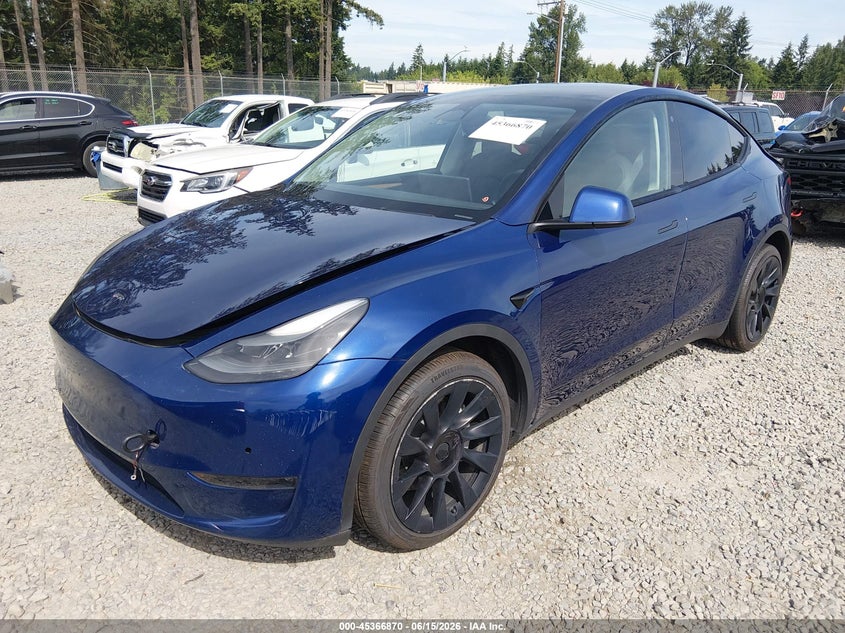 2022 Tesla Model y VIN 7SAYGDEE2NF558941 IAAI salvage auction — FRONT & REAR, Bill Of Sale (Washington), sold $11,950 on 2026-07-08 (photo 2)