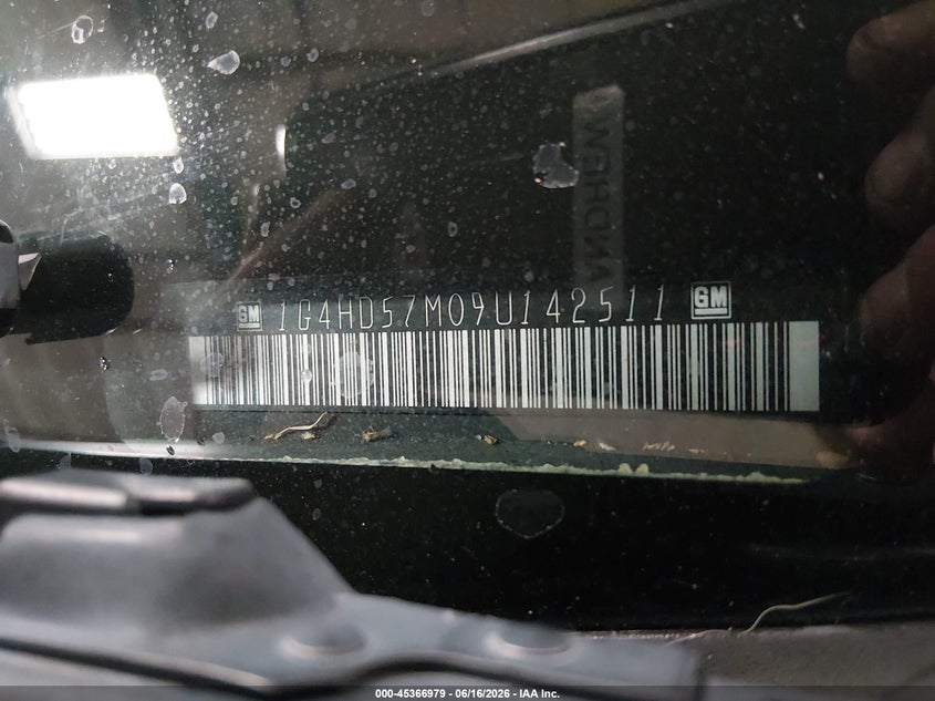 2009 Buick Lucerne VIN 1G4HD57M09U142511 IAAI salvage auction — REAR END, Salvage (Iowa), sold $350 on 2026-07-11 (photo 9)