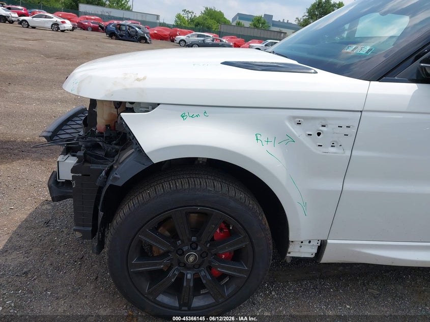 2021 Land rover Range rover sport VIN SALWS2RU8MA761924 IAAI salvage auction — FRONT END, Salvage (Pennsylvania), sold $14,925 on 2026-07-24 (photo 6)