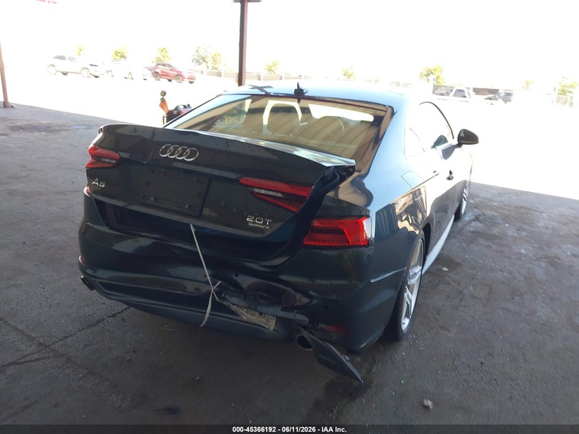 2018 Audi A5 VIN WAUTNAF54JA004066 IAAI salvage auction — REAR END, Salvage (California), sold $5,400 on 2026-07-09 (photo 4)
