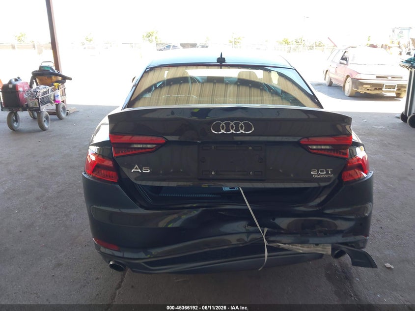 2018 Audi A5 VIN WAUTNAF54JA004066 IAAI salvage auction — REAR END, Salvage (California), sold $5,400 on 2026-07-09 (photo 6)