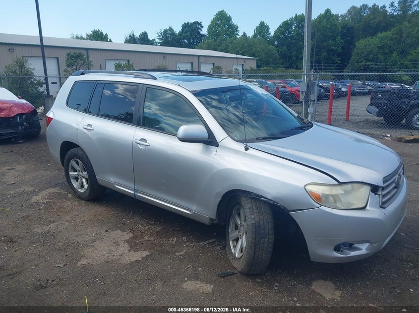 2009 Toyota Highlander VIN JTEES41A592117763 IAAI salvage auction — LEFT SIDE, Clear (Virginia), sold $1,325 on 2026-07-13 (photo 1)