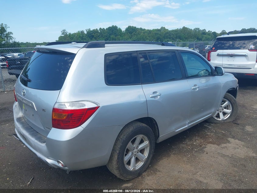2009 Toyota Highlander VIN JTEES41A592117763 IAAI salvage auction — LEFT SIDE, Clear (Virginia), sold $1,325 on 2026-07-13 (photo 4)