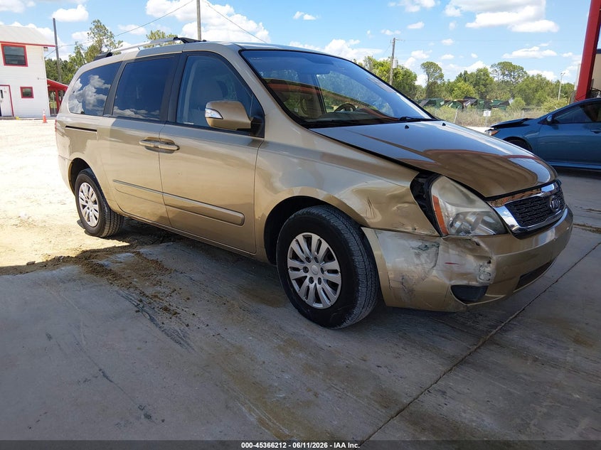 2011 Kia SEDONA VIN KNDMG4C79B6405044 IAAI salvage auction — RIGHT FRONT, Rebuildable (Florida), sold $425 on 2026-07-10 (photo 1)