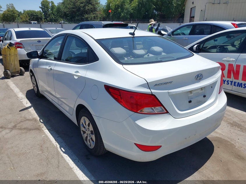 2016 Hyundai Accent VIN KMHCT4AE7GU043111 IAAI salvage auction — NORMAL WEAR, App For Dup Clear (California), sold $725 on 2026-07-14 (photo 3)