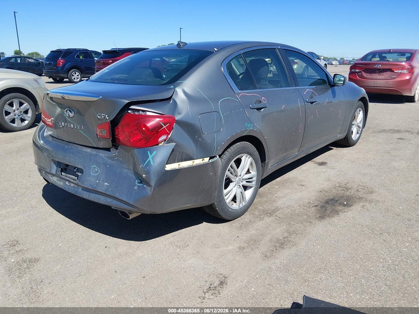 2013 Infiniti G VIN JN1CV6AR7DM757316 IAAI salvage auction — REAR END, Salvage (Minnesota), sold $1,300 on 2026-08-24 (photo 4)