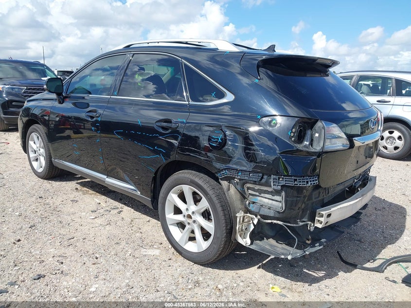 2012 Lexus Rx VIN 2T2ZK1BA3CC072507 IAAI salvage auction — REAR END, Salvage (Texas), sold $4,050 on 2026-07-23 (photo 3)
