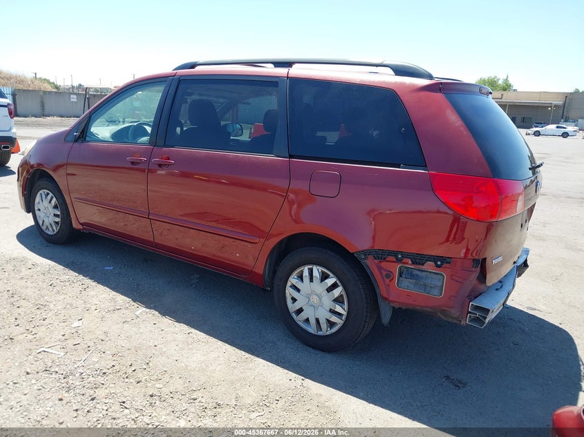 2010 Toyota Sienna VIN 5TDKK4CC4AS343604 IAAI salvage auction — REAR END, Salvage (California), sold $1,100 on 2026-07-29 (photo 3)