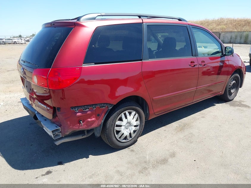 2010 Toyota Sienna VIN 5TDKK4CC4AS343604 IAAI salvage auction — REAR END, Salvage (California), sold $1,100 on 2026-07-29 (photo 4)