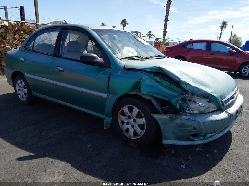 2001 Kia Rio VIN KNADC123516026370 IAAI salvage auction — FRONT END, Salvage (Nevada), sold $25 on 2026-07-17 (photo 1)