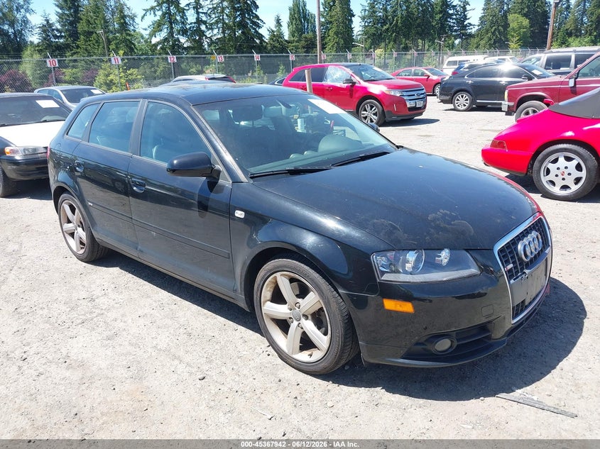 2008 Audi A3 VIN WAUHE78P28A171821 IAAI salvage auction — NORMAL WEAR, Clear (Washington), sold $450 on 2026-07-22 (photo 1)