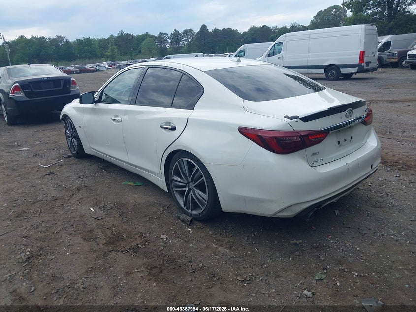 2019 Infiniti Q50 VIN JN1EV7AR3KM551728 IAAI salvage auction — LEFT FRONT, Salvage Title, sold $2,850 on 2026-07-14 (photo 3)