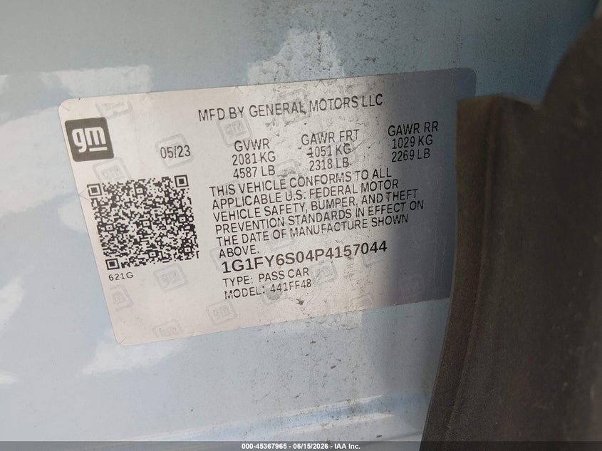 2023 Chevrolet Bolt euv VIN 1G1FY6S04P4157044 IAAI salvage auction — NORMAL WEAR, Salvage (Texas), sold $7,400 on 2026-07-30 (photo 9)