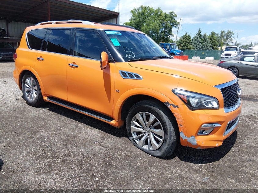2017 Infiniti Qx80 VIN JN8AZ2NC9H9430906 IAAI salvage auction — FRONT END, Salvage Title, sold $4,000 on 2026-08-23 (photo 1)