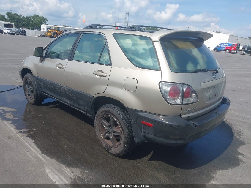2002 Lexus Rx 300 VIN JTJGF10U220132697 IAAI salvage auction — FRONT & REAR, Clear (Florida), sold $550 on 2026-07-20 (photo 3)