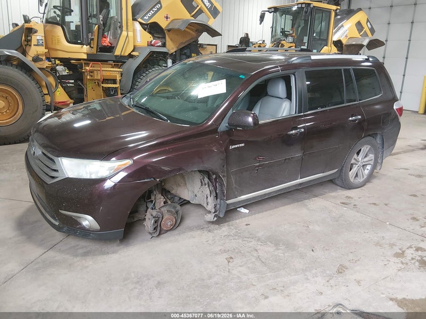 2012 Toyota Highlander VIN 5TDDK3EH7CS094570 IAAI salvage auction — LEFT FRONT, Salvage (North Dakota), sold $2,850 on 2026-07-16 (photo 2)