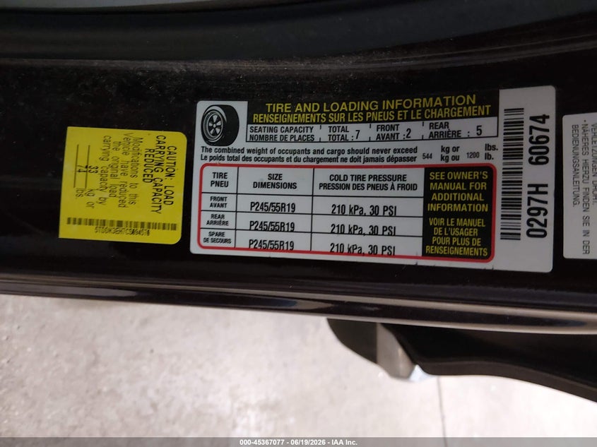 2012 Toyota Highlander VIN 5TDDK3EH7CS094570 IAAI salvage auction — LEFT FRONT, Salvage (North Dakota), sold $2,850 on 2026-07-16 (photo 9)