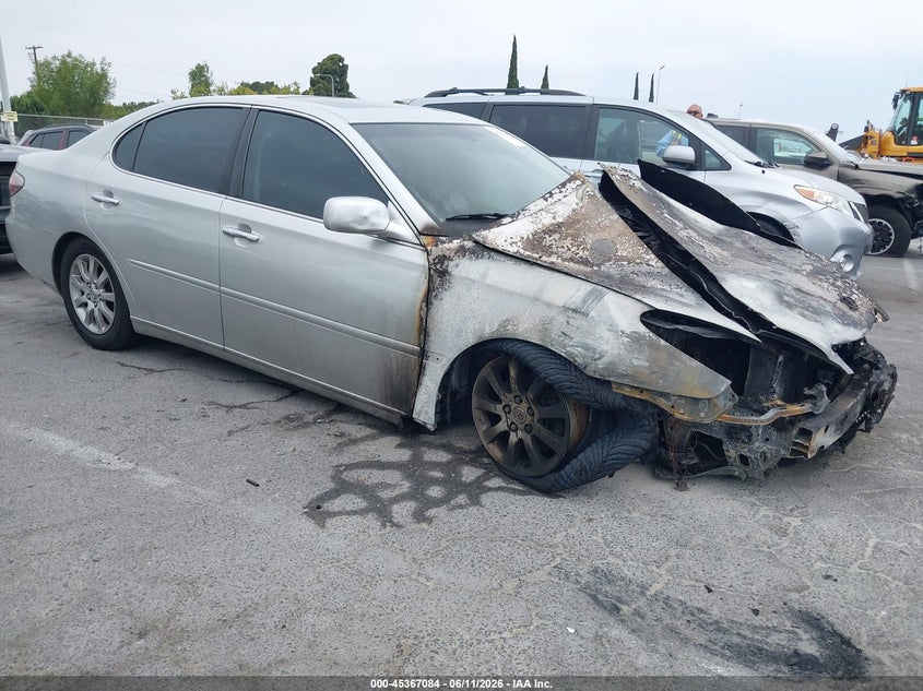 2003 Lexus Es 300 VIN JTHBF30G630110608 IAAI salvage auction — ENGINE BURN, Non-Repairable (California), sold $250 on 2026-07-09 (photo 1)