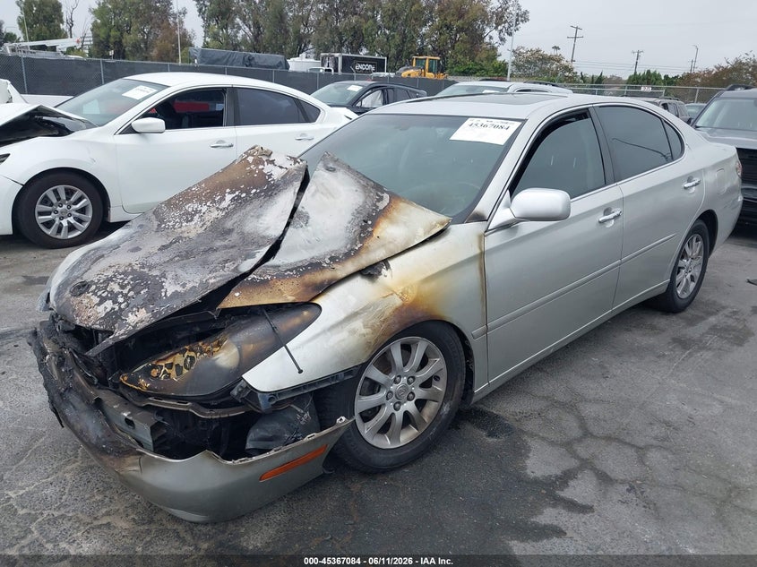 2003 Lexus Es 300 VIN JTHBF30G630110608 IAAI salvage auction — ENGINE BURN, Non-Repairable (California), sold $250 on 2026-07-09 (photo 2)