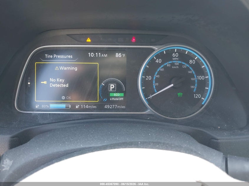 2019 Nissan Leaf VIN 1N4AZ1CP1KC307547 IAAI salvage auction — FRONT END, Salvage Title, sold $1,550 on 2026-07-24 (photo 7)