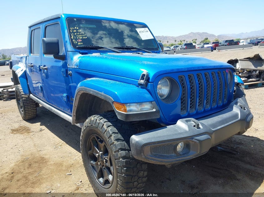 2021 Jeep Gladiator VIN 1C6HJTAGXML513779 IAAI salvage auction — BIO HAZARD, Salvage (Arizona), sold $12,300 on 2026-07-28 (photo 1)