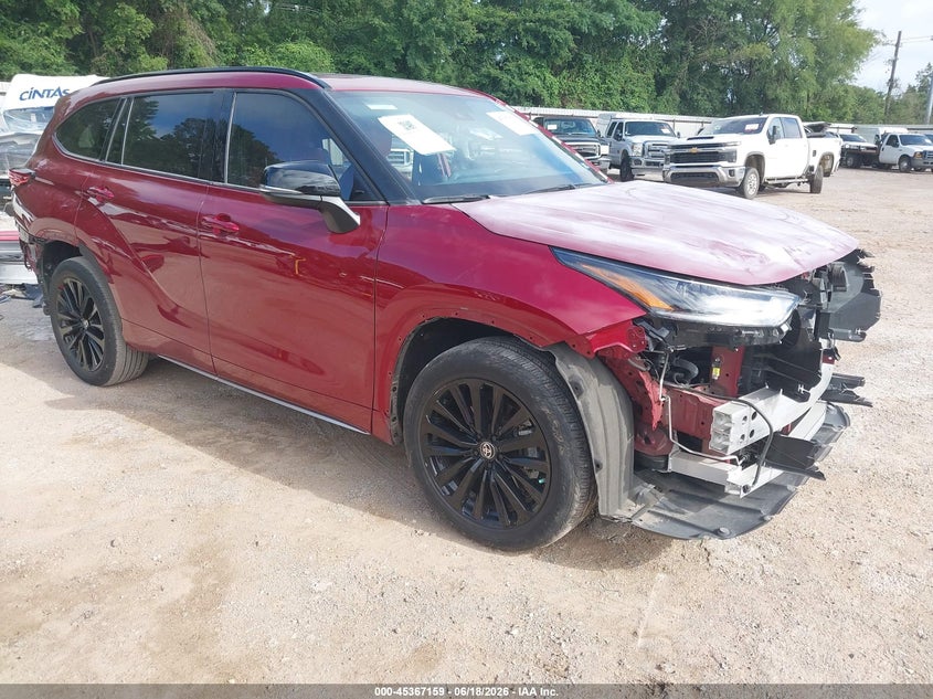 2023 Toyota Highlander VIN 5TDKDRAH6PS027295 IAAI salvage auction — FRONT & REAR, Salvage (Texas), sold $9,700 on 2026-07-30 (photo 1)