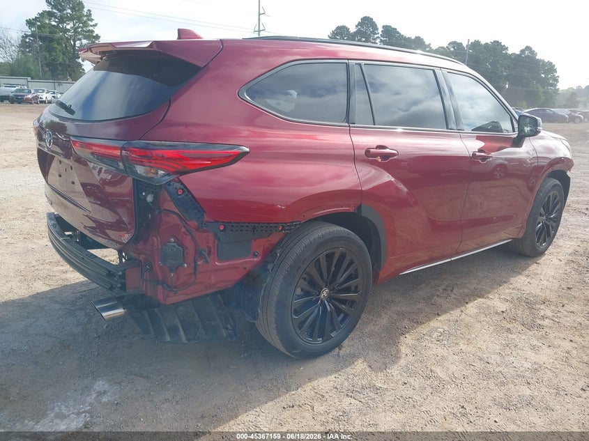 2023 Toyota Highlander VIN 5TDKDRAH6PS027295 IAAI salvage auction — FRONT & REAR, Salvage (Texas), sold $9,700 on 2026-07-30 (photo 4)