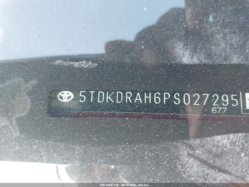 2023 Toyota Highlander VIN 5TDKDRAH6PS027295 IAAI salvage auction — FRONT & REAR, Salvage (Texas), sold $9,700 on 2026-07-30 (photo 9)