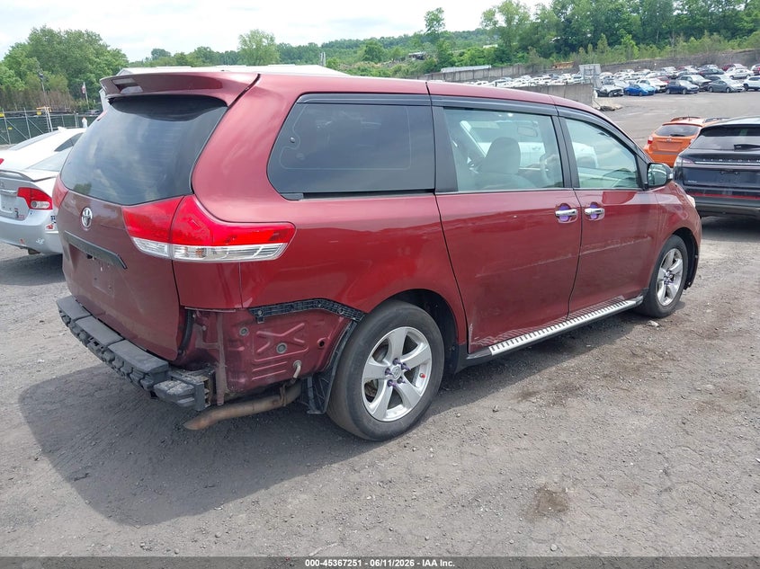 2014 Toyota Sienna VIN 5TDZK3DC2ES505680 IAAI salvage auction — FRONT & REAR, Salvage Title, sold $1,350 on 2026-07-21 (photo 4)