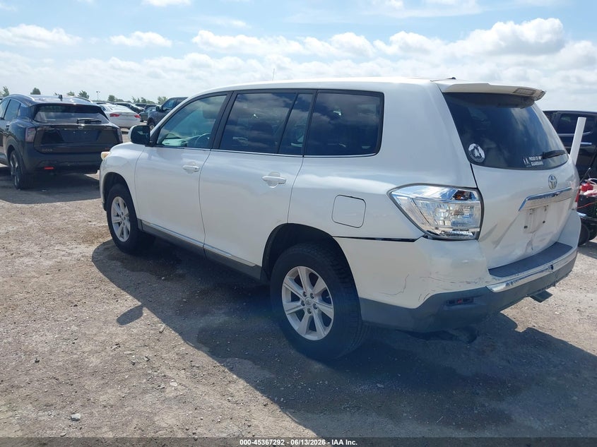 2012 Toyota Highlander VIN 5TDZK3EH1CS063031 IAAI salvage auction — REAR END, Original (Texas), sold $3,650 on 2026-07-22 (photo 3)