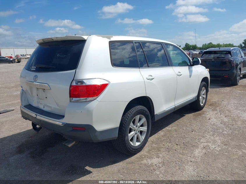2012 Toyota Highlander VIN 5TDZK3EH1CS063031 IAAI salvage auction — REAR END, Original (Texas), sold $3,650 on 2026-07-22 (photo 4)