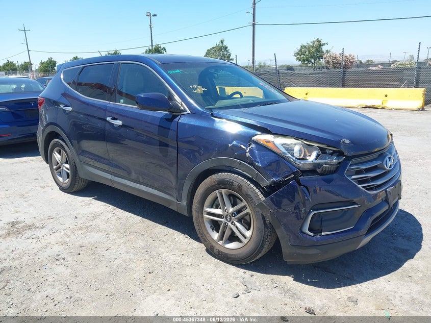 2018 Hyundai Santa fe VIN 5XYZT3LB6JG507512 IAAI salvage auction — FRONT END, Salvage (California), sold $2,950 on 2026-07-23 (photo 1)