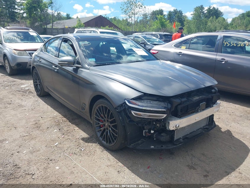 2022 Genesis G70 VIN KMTG14TE9NU082922 IAAI salvage auction — FRONT END, Salvage (Massachusetts), sold $9,750 on 2026-07-24 (photo 1)