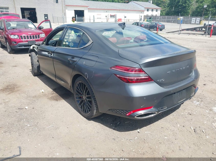 2022 Genesis G70 VIN KMTG14TE9NU082922 IAAI salvage auction — FRONT END, Salvage (Massachusetts), sold $9,750 on 2026-07-24 (photo 3)